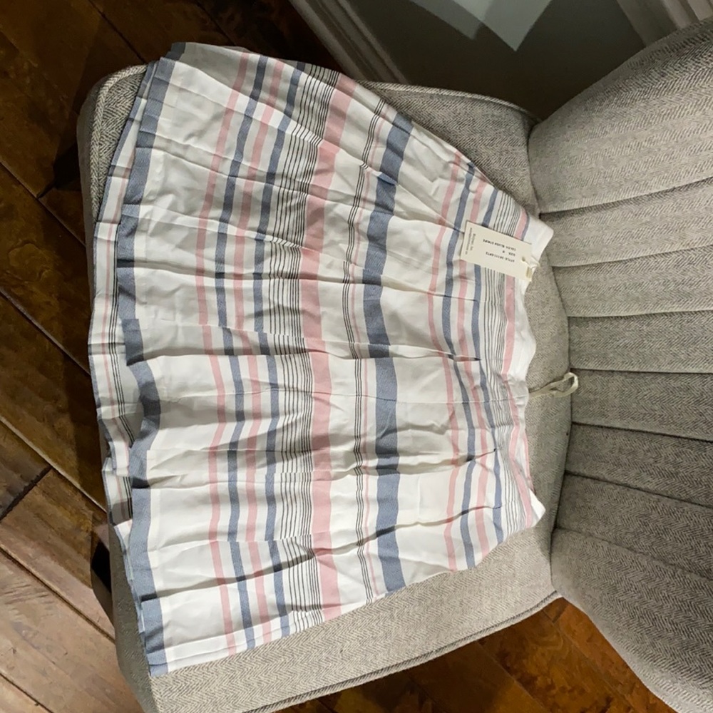 Pink and blue striped skirt